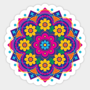 Bright, Colorful Flower Mandala Sticker